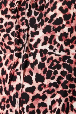 Curve Leopard Tie Front Top