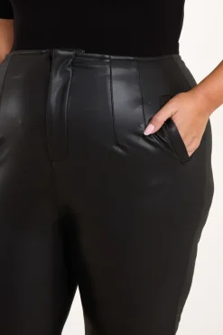 Curve Matte Faux Leather Tailored Trousers