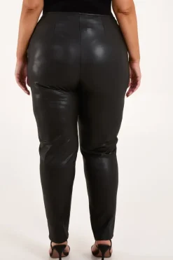 Curve Matte Faux Leather Tailored Trousers