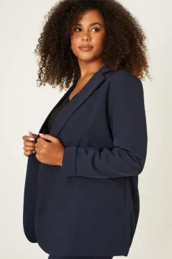 Curve Navy Turn Back Cuff Blazer
