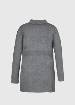 Curve Pocket Detail Longline Cardigan