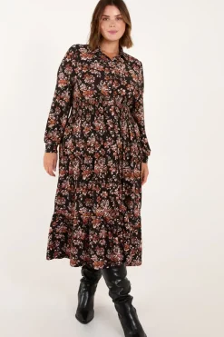 Curve Shirred Waist Midi Shirt Dress
