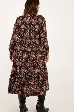Curve Shirred Waist Midi Shirt Dress