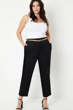 Curve Stretch Cigarette Belted Trousers