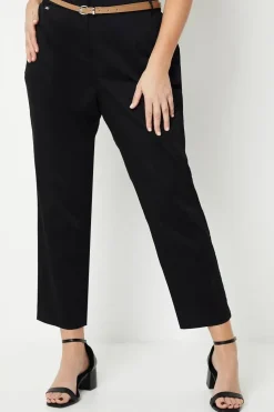 Curve Stretch Cigarette Belted Trousers