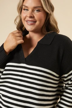 Curve Striped Collared Jumper