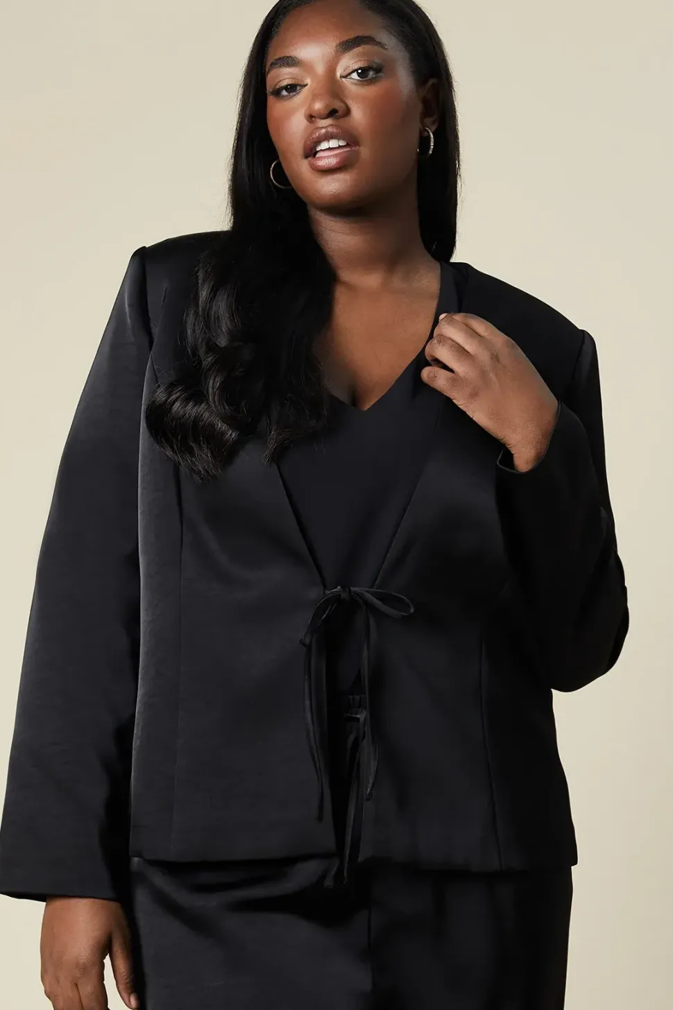 Curve Tie Detail Jacket