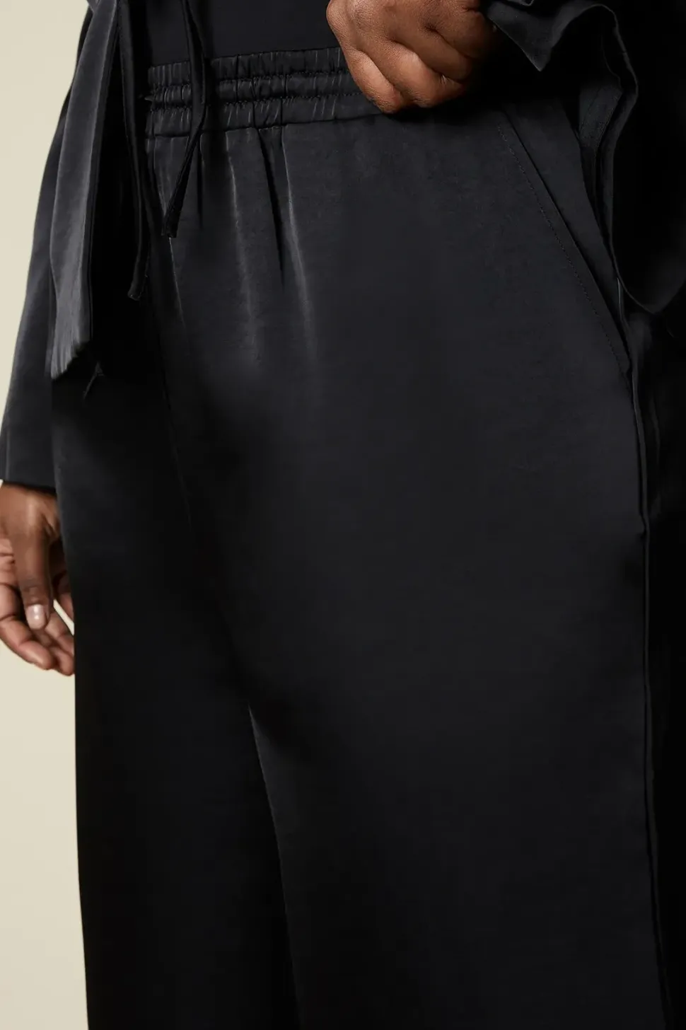 Curve Tie Detail Wide Leg Trousers