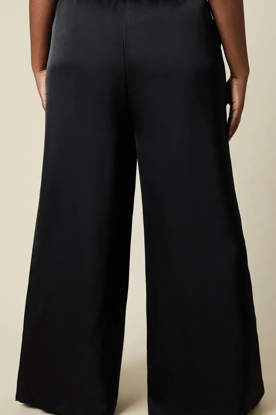 Curve Tie Detail Wide Leg Trousers