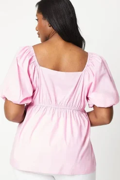 Curve Tie Front Square Neck Top