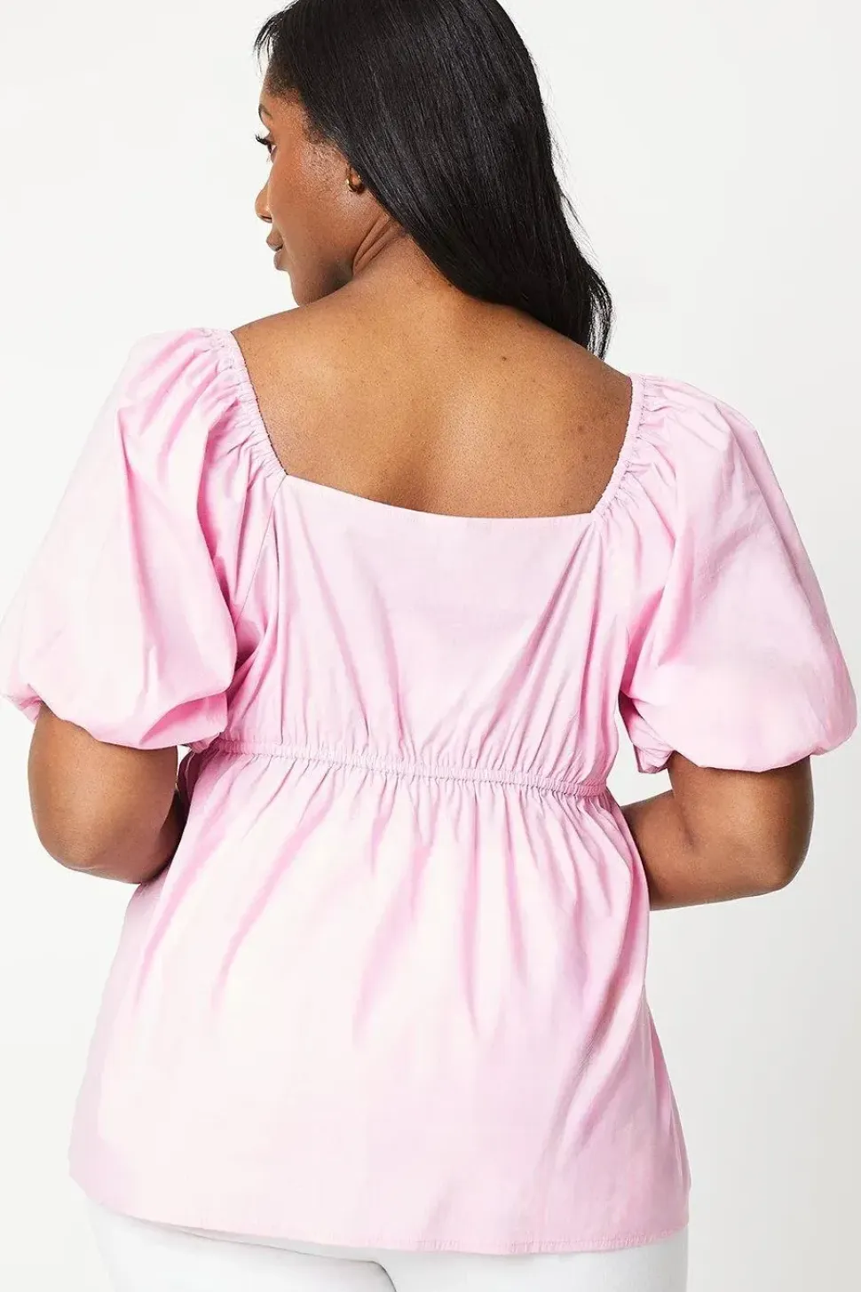 Curve Tie Front Square Neck Top