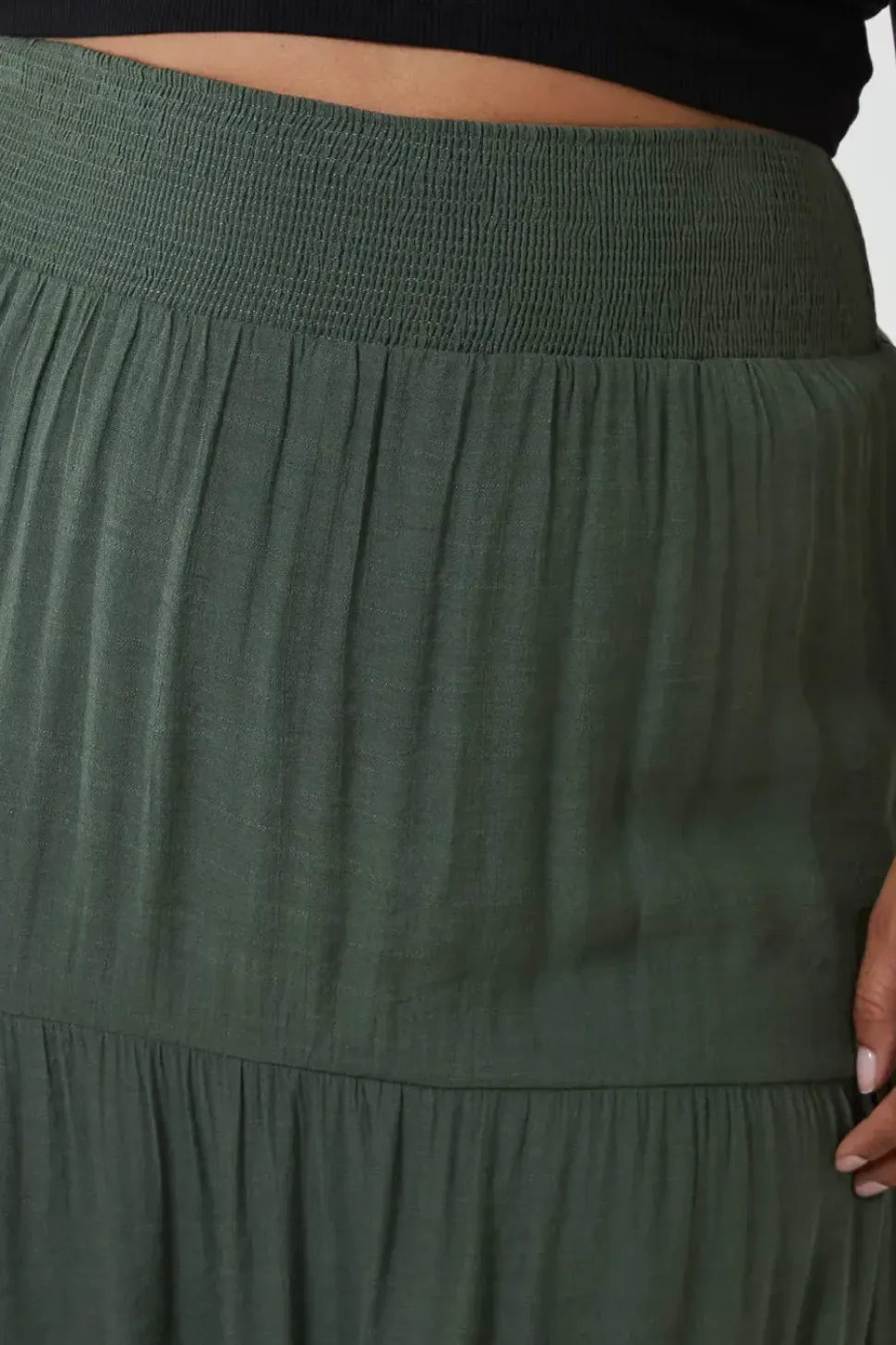 Curve Tiered Shirred Maxi Skirt