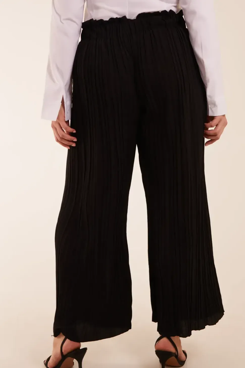 Curve Wide Leg Pleated Trousers