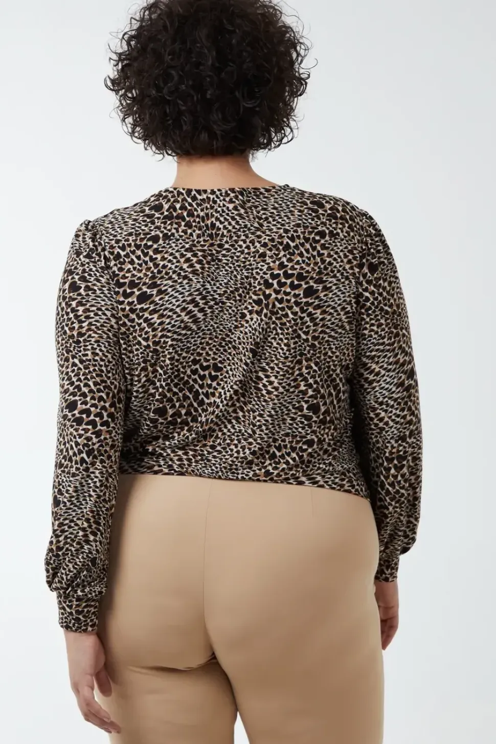 Curve Wrap Front Deep Hem Band Top
