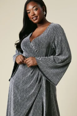 Curve Wrap Midi Dress Shimmer
