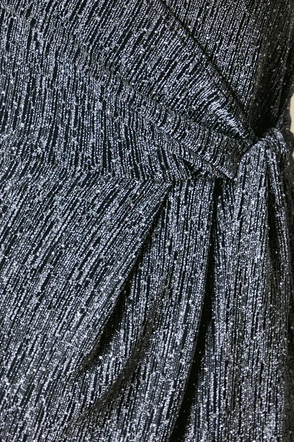 Curve Wrap Midi Dress Shimmer
