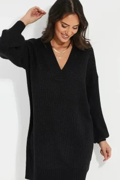 Curve 'Adeline' V Neck Knitted Jumper Dress