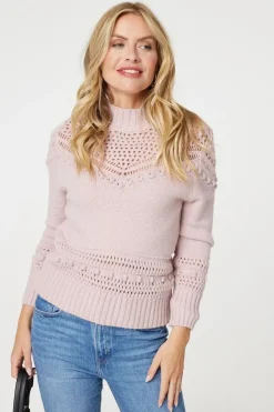 Cut Out Detail High Neck Knitted Jumper