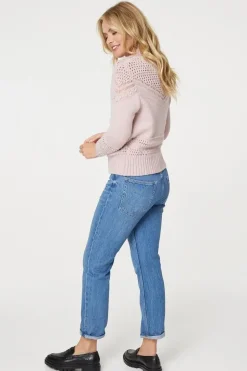 Cut Out Detail High Neck Knitted Jumper