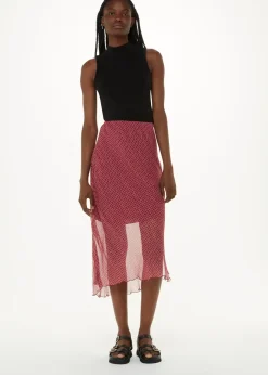 Dainty Net Tie Detail Midi Skirt-