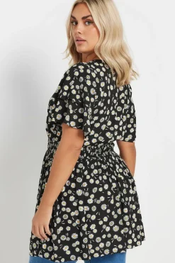 Daisy Print Peplum Top