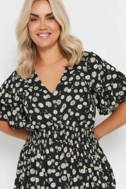 Daisy Print Peplum Top