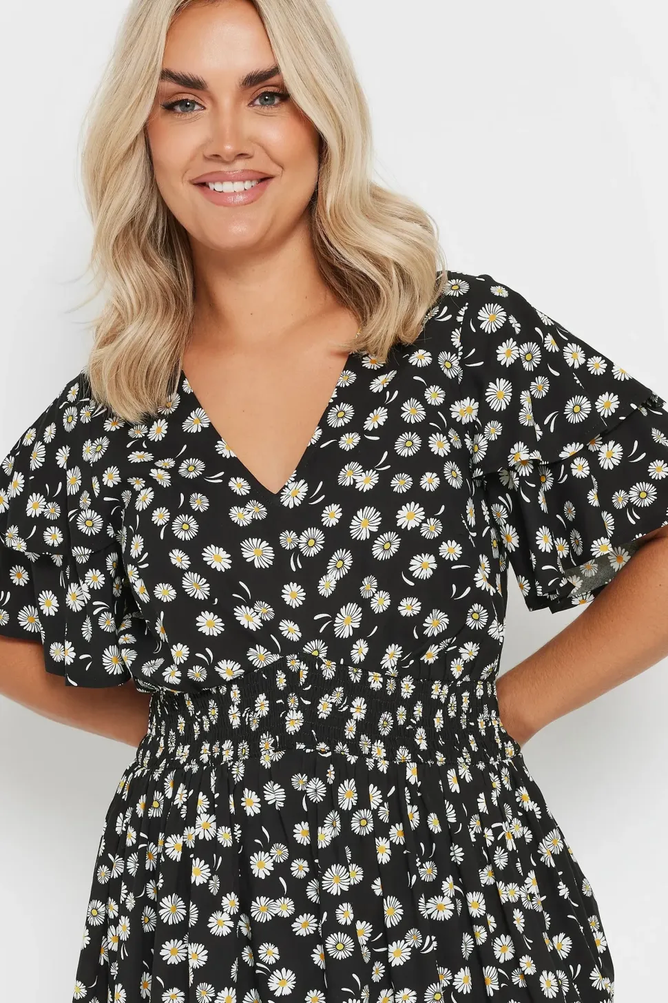 Daisy Print Peplum Top
