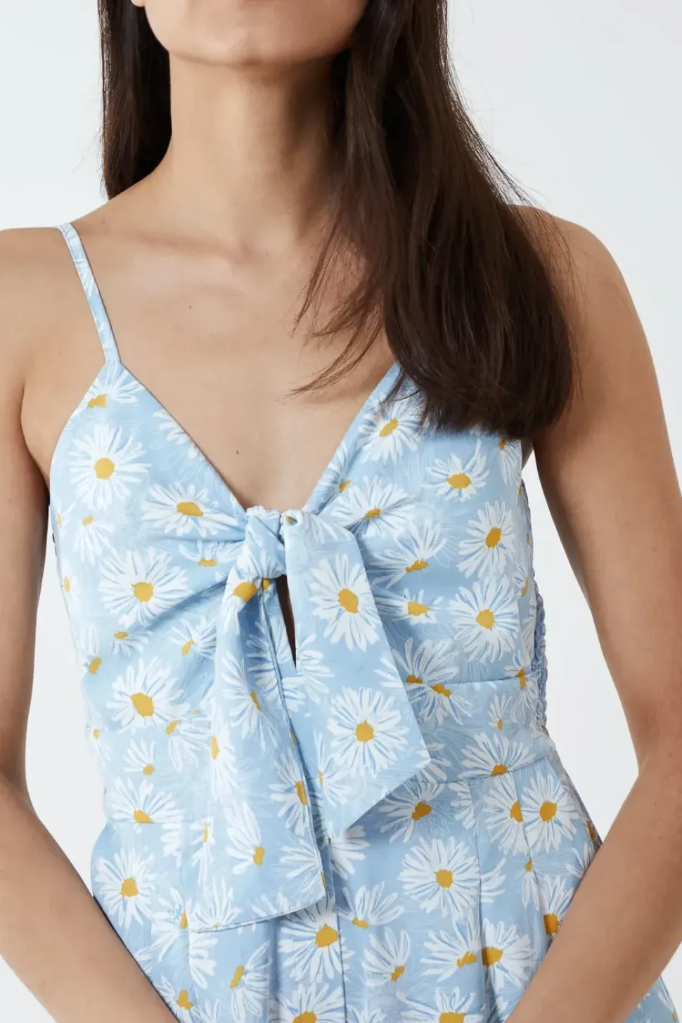 Daisy Print Tie Front Jumpsuit