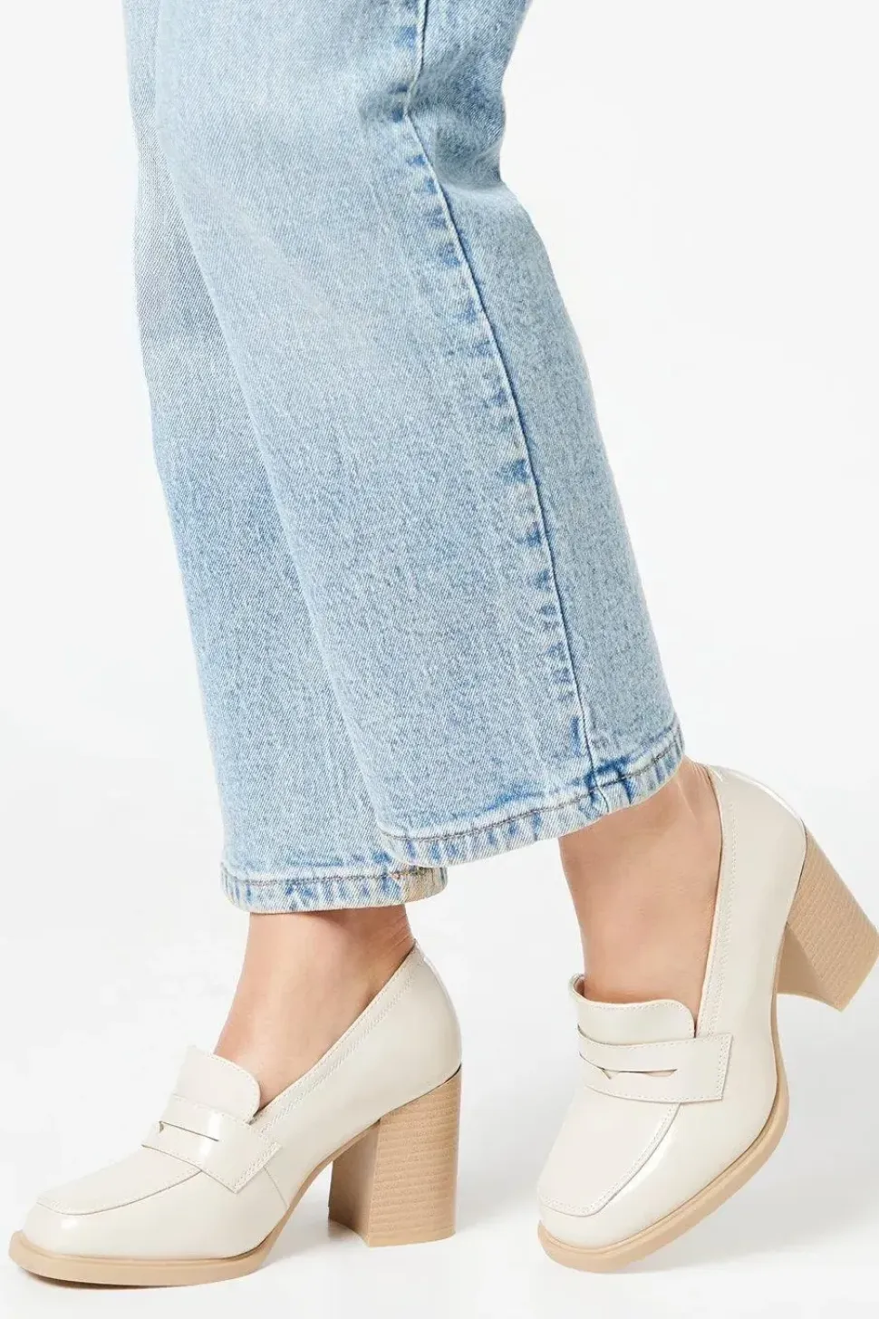 Daphne High Block Heel Penny Loafers