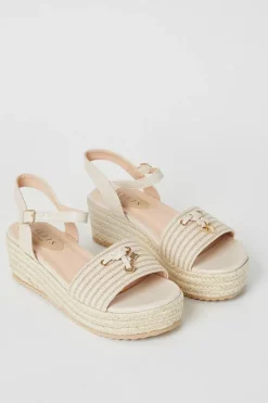 Darcy Stripe Medium Espadrille Wedge Sandals