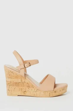 Daria Cork Effect Wedge Sandals