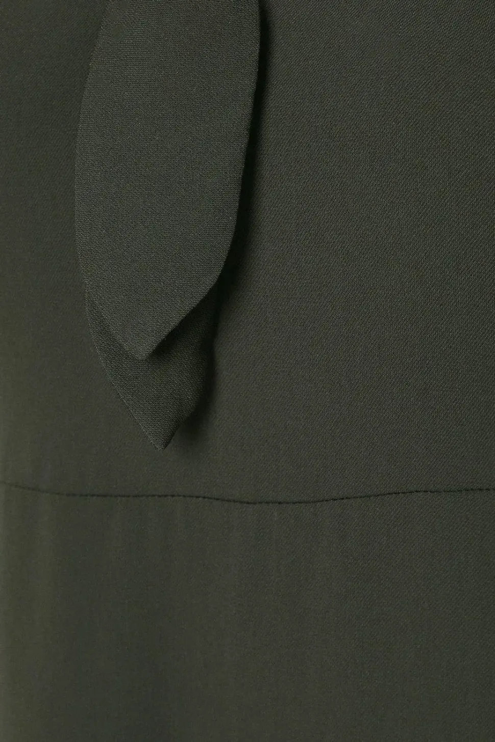 Dark Khaki Tie Front Mini 3/4 Sleeve