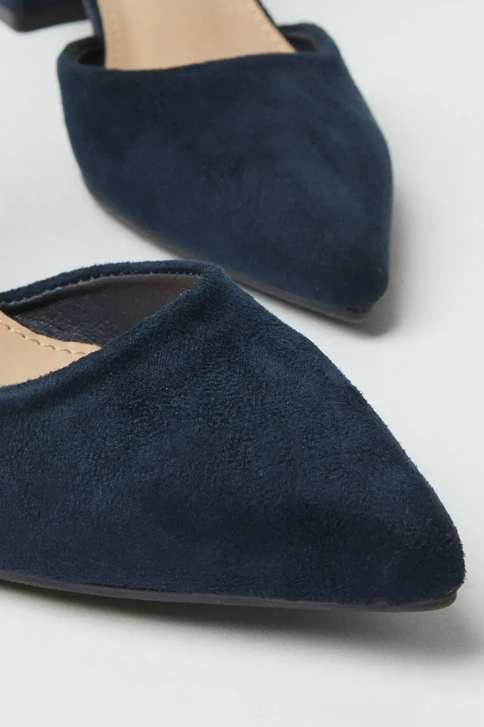 Davis Covered Buckle Two Part Low Heel Court Shoes