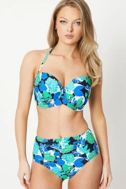 Dd+ Bold Blooms Multiway Strapless Padded Bikini Top
