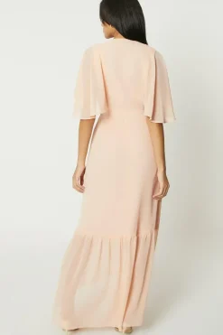 Debut London by Coast Cape Sleeve Ruffle Hem Bridesmaids Dress