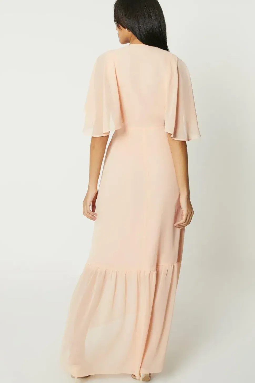 Debut London by Coast Cape Sleeve Ruffle Hem Bridesmaids Dress