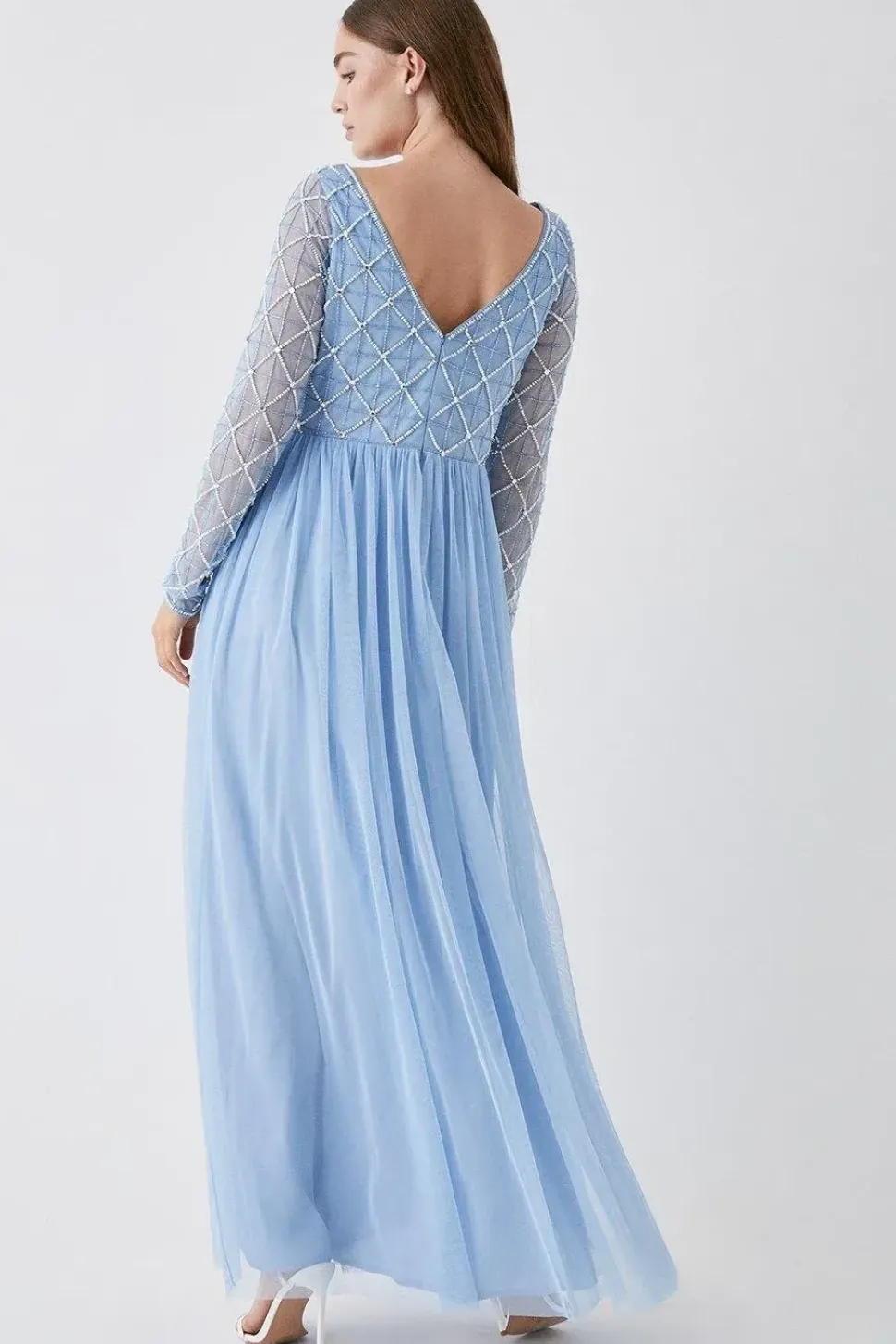 Debut London by Coast Diamond Embellished Mesh Skirt Bridesmaids Dress