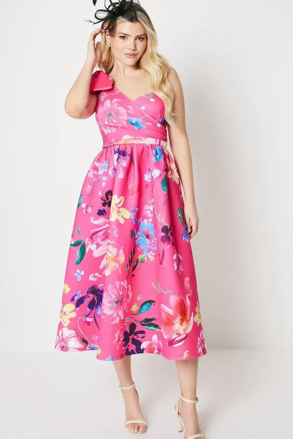 Debut London by Coast Floral One Shoulder Dress