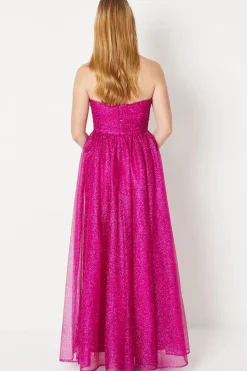 Debut London by Coast Glitter Mesh Bandeau Full Skirted Prom Dress