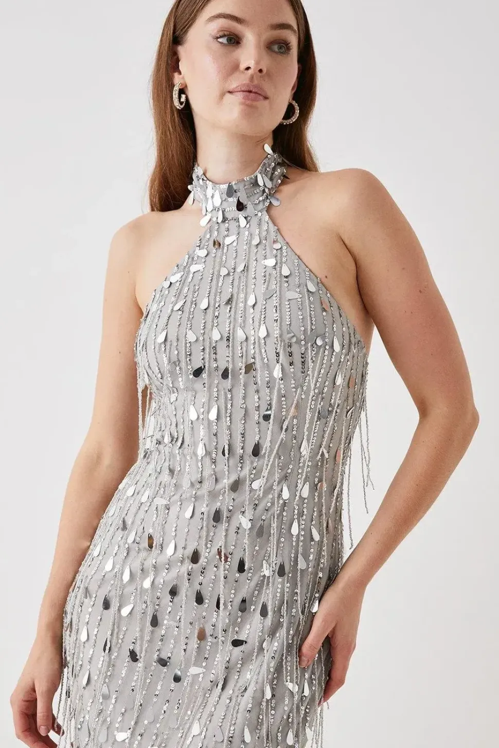 Debut London by Coast Halterneck Embellished Mini Dress