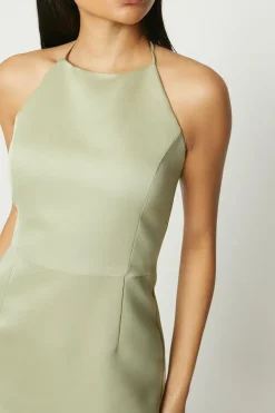 Debut London by Coast Halterneck Satin Column Bridesmaids Dress