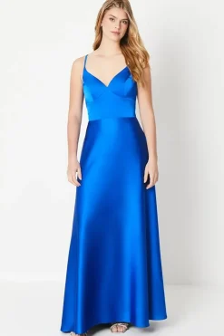 Debut London by Coast Lace Up Back Prom Maxi Dress