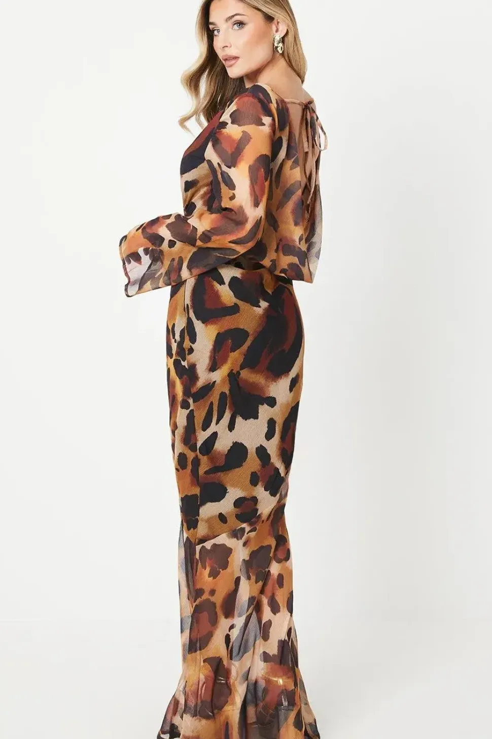 Debut London by Coast Printed Cowl Back Maxi Dress