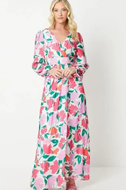 Debut London by Coast Printed Peony Chiffon Maxi Dress