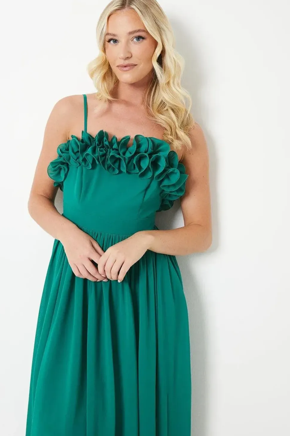 Debut London by Coast Ruffle Detail Midi Dress