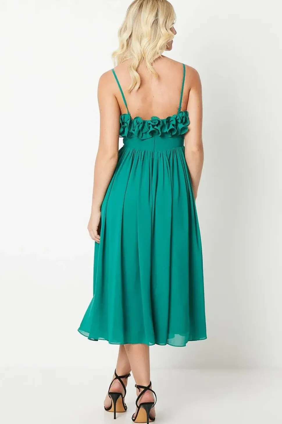 Debut London by Coast Ruffle Detail Midi Dress