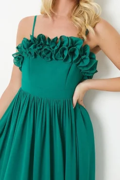 Debut London by Coast Ruffle Detail Midi Dress