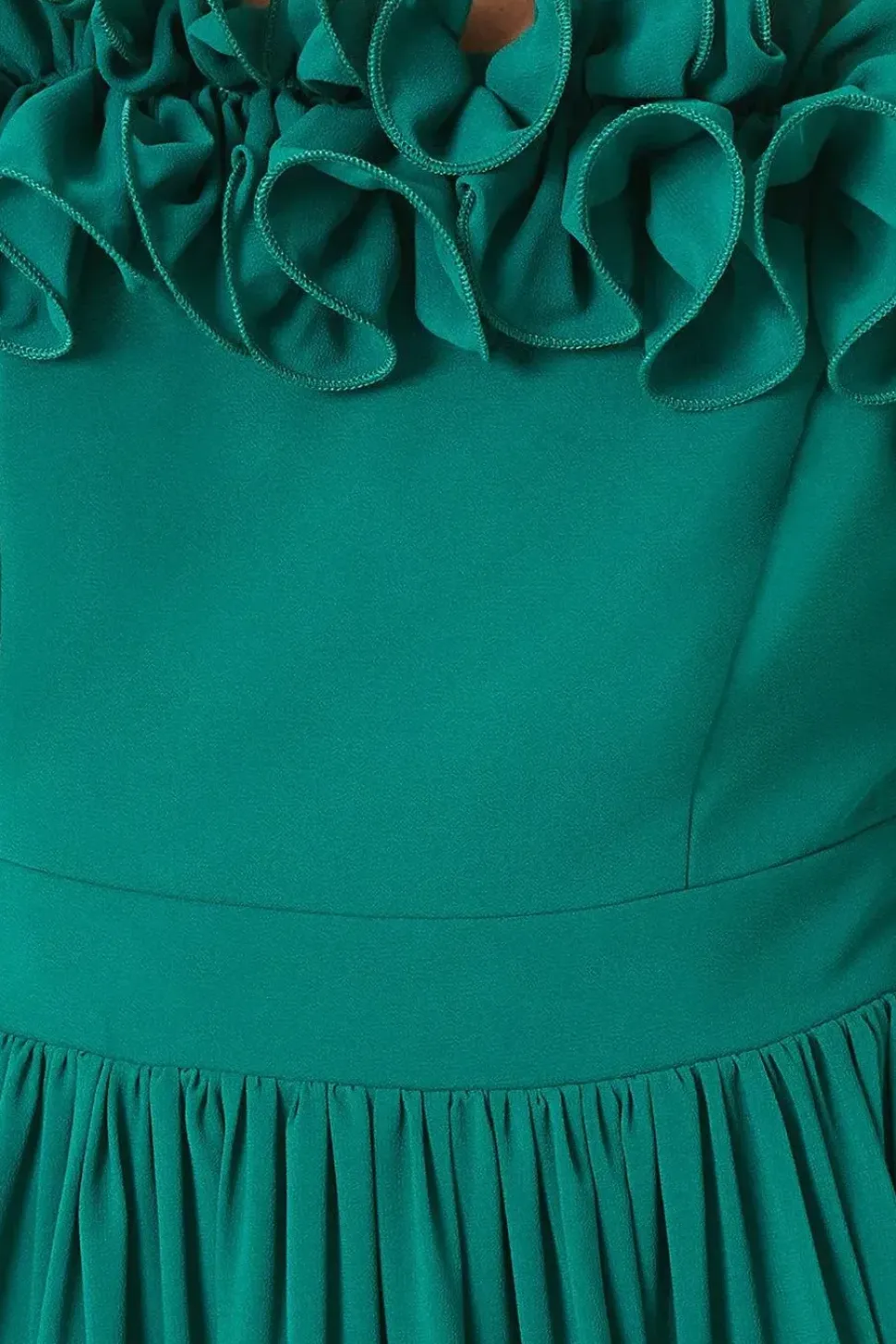 Debut London by Coast Ruffle Shoulder Pleated Mesh Bridesmaids Dress