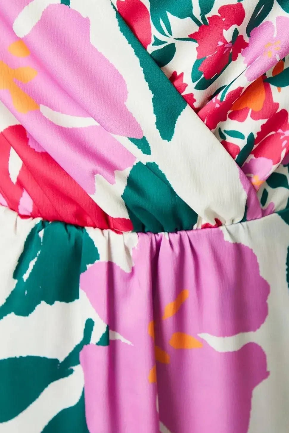 Debut London by Coast Satin Peony Puff Sleeve Dress