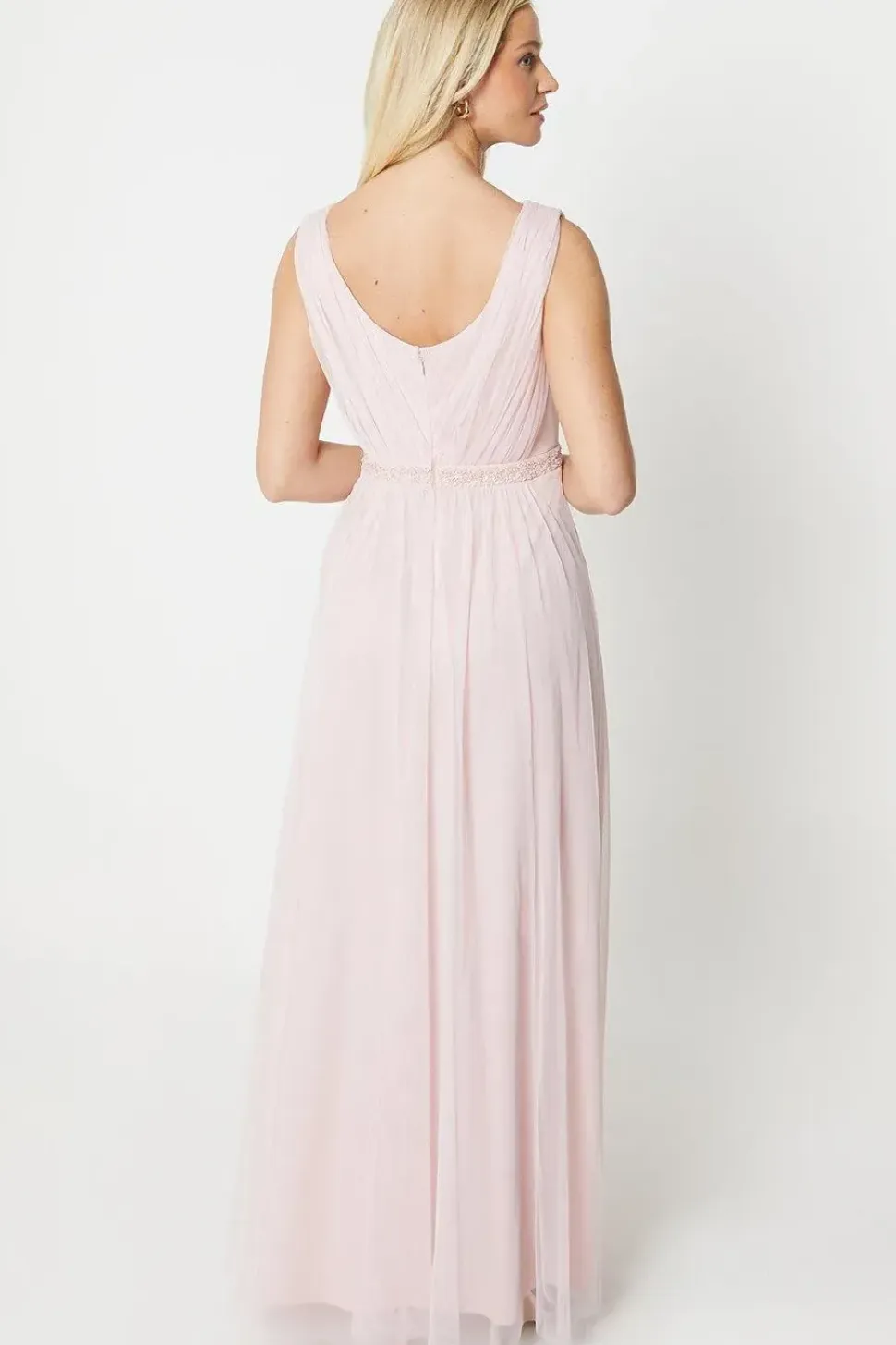 Debut London by Coast Sequin Detail Mesh Bridesmaids Maxi Dress